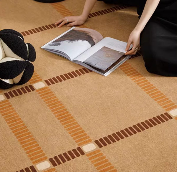 Modern Carpets Next to Bed, Contemporary Area Rugs for Bedroom, Mid Century Area Rugs, Modern Rugs under Dining Room Table-ArtWorkCrafts.com