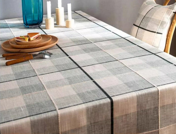 Rectangular Tablecloth for Oval Table, Cotton and Linen Tablecloths, Kitchen Rectangular Table Covers, Farmhouse Table Cloths for Dining Room-ArtWorkCrafts.com