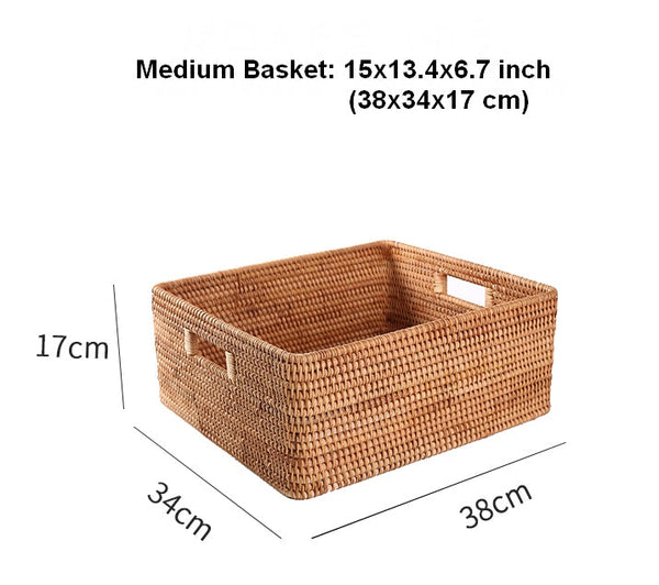 Large Storage Baskets for Bedroom, Storage Baskets for Bathroom, Rectangular Storage Baskets, Storage Baskets for Shelves-ArtWorkCrafts.com