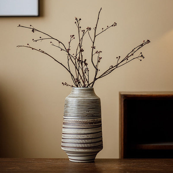 Modern Bouquet Flower Vases, Centerpiece on Dining Table, Handmade Pottery Flower Vases Urn, Water Holding Flower Vases, Large Flower Vase on Table-ArtWorkCrafts.com