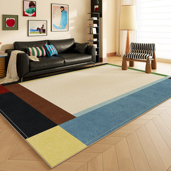 Modern Living Room Rug Ideas, Geometric Contemporary Area Rugs, Mid Century Modern Rugs, Colorful Modern Rugs for Bedroom-ArtWorkCrafts.com
