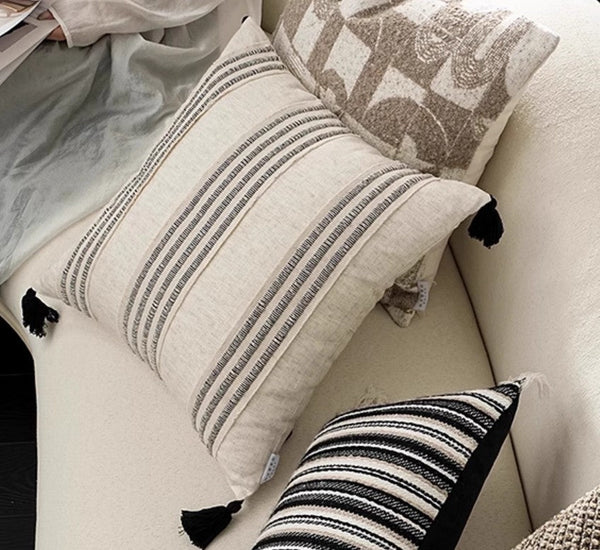 Contemporary Modern Sofa Pillows for Bedroom, Simple Decorative Throw Pillows, Large Throw Pillow for Interior Design, Large Square Modern Throw Pillows for Couch-ArtWorkCrafts.com