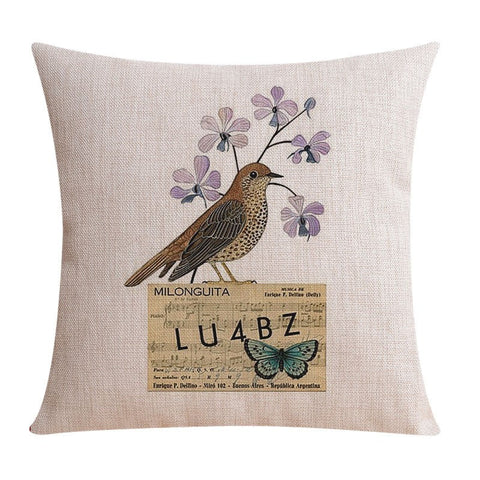 Decorative Sofa Pillows for Children's Room, Love Birds Throw Pillows for Couch, Singing Birds Decorative Throw Pillows, Embroider Decorative Pillow Covers-ArtWorkCrafts.com