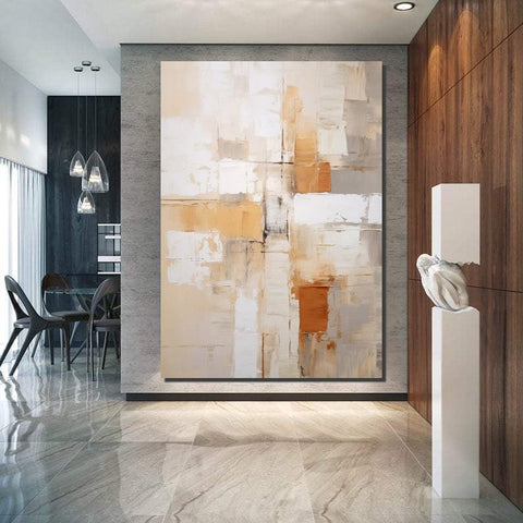 Simple Wall Art Ideas, Modern Abstract Painting, Buy Art Online, Large Acrylic Canvas Paintings, Dining Room Abstract Paintings-ArtWorkCrafts.com