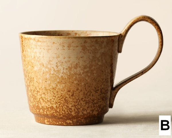 Modern Handmade Pottery Coffee Cup, Creative Brown Green Blue Ceramic Coffee Mugs, Large Unique Tea Cup, Large Capacity Coffee Cups-ArtWorkCrafts.com