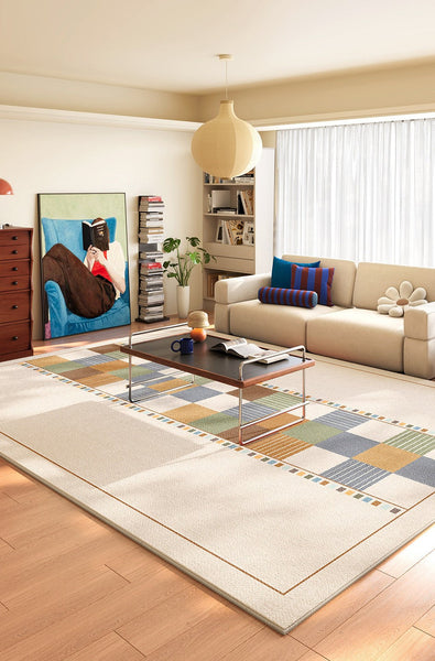 Modern Runner Rugs Next to Bed, Colorful Mid Century Rugs, Abstract Contemporary Modern Rugs for Living Room, Modern Rugs for Apartment