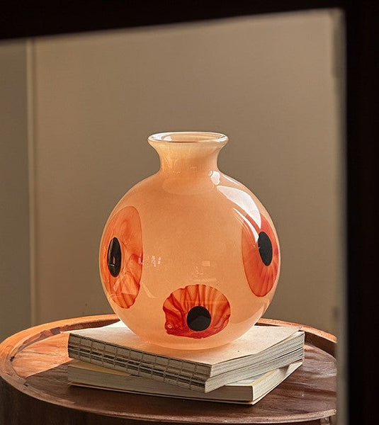 Unique Modern Vases for Flowers, Flower Vases on Table, Glass Bud Vases, Handmade Vintage Glass Flower Vases-ArtWorkCrafts.com