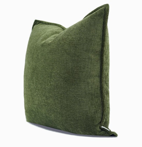 Large Throw Pillow for Interior Design, Simple Decorative Throw Pillows, Large Green Square Modern Throw Pillows for Couch, Contemporary Modern Sofa Pillows-ArtWorkCrafts.com