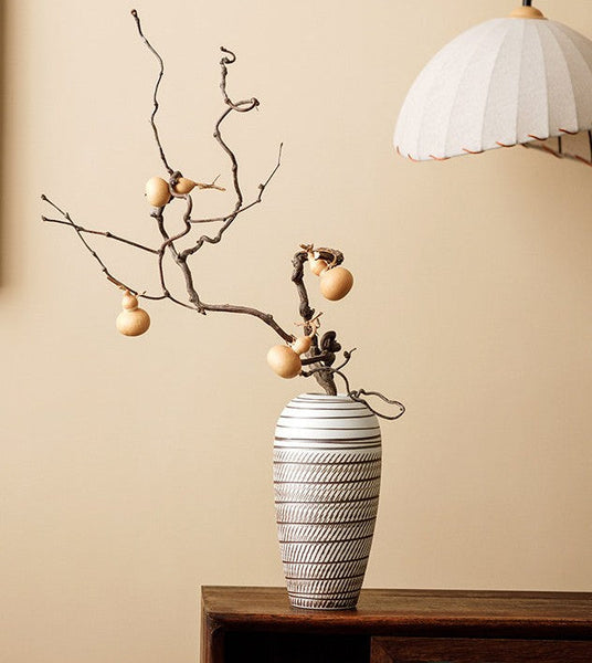 Modern Bouquet Flower Vases, Centerpiece on Dining Table, Large Flower Vase on Table, Handmade Pottery Flower Vases Urn, Water Holding Flower Vases-ArtWorkCrafts.com