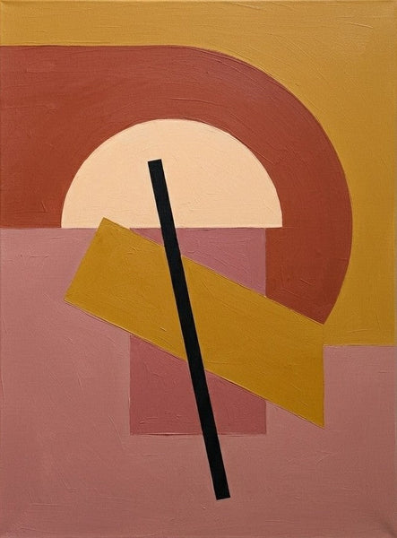 Contemporary Canvas Wall Art, Terracotta, Dusty Pink, Ochre Color, Geometric Pattern Abtract Artwork, Original Abstract Paintings