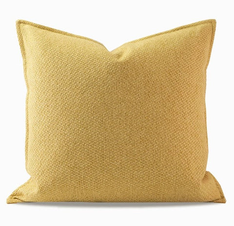 Large Yellow Square Modern Throw Pillows for Couch, Contemporary Modern Sofa Pillows, Simple Decorative Throw Pillows, Large Throw Pillow for Interior Design-ArtWorkCrafts.com