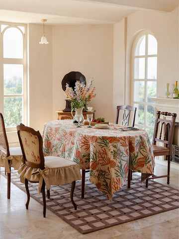 Sea Shell Pattern Tablecloth, Large Modern Rectangle Tablecloth for Dining Room Table, Square Tablecloth, Farmhouse Table Cloth, Wedding Tablecloth-ArtWorkCrafts.com
