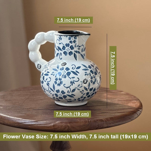 Handmade Water Holding Flower Vases, Rustic Porcelain Flower Vases, Ceramic Bud Vases, Small Flower Vases on Table-ArtWorkCrafts.com