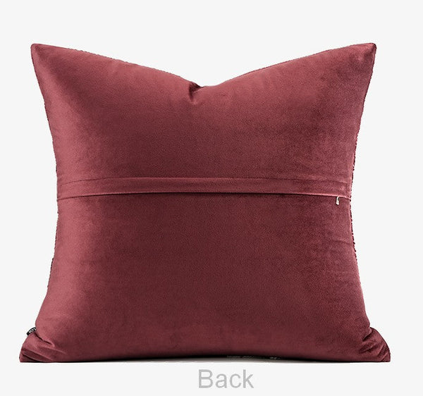 Modern Pillows for Couch, Red Decorative Pillow Covers, Decorative Throw Pillows for Living Room, Large Modern Sofa Pillows-ArtWorkCrafts.com