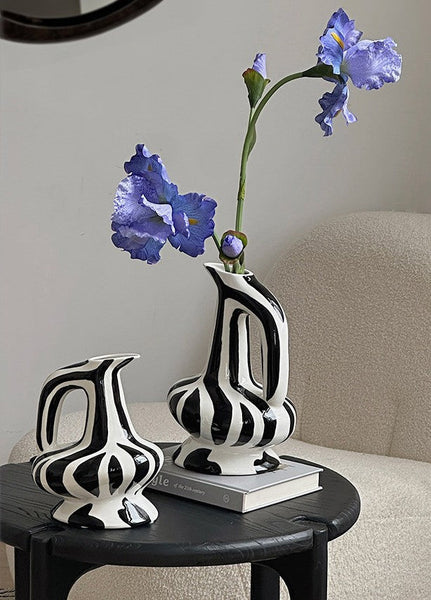 Porcelain Bud Vases, Handmade Water Holding Flower Vases, Modern Ceramic Flower Vases, Small Flower Vases on Table-ArtWorkCrafts.com