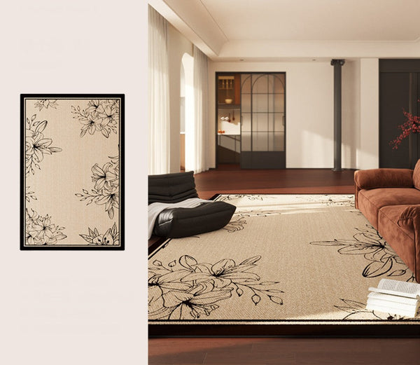 Geometric Contemporary Rugs Next to Bed, Modern Rugs for Dining Room, Contemporary Modern Rugs, Mid Century Area Rugs for Living Room-ArtWorkCrafts.com