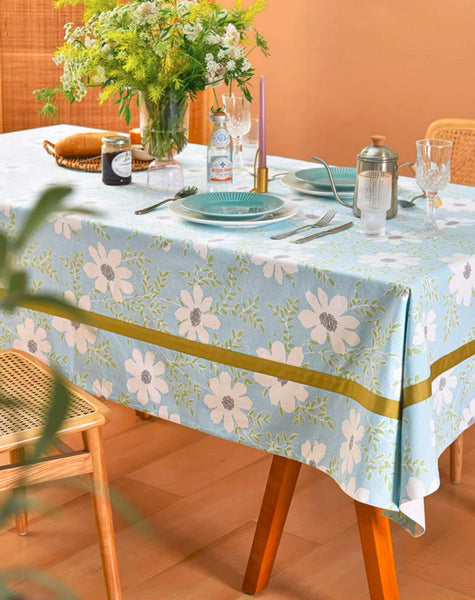 Modern Table Cloths for Dining Room, Farmhouse Cotton Table Cloth, Kitchen Rectangular Table Covers, Square Tablecloth for Round Table, Wedding Tablecloth-ArtWorkCrafts.com