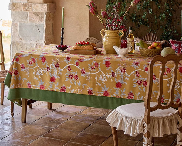 Farmhouse Table Cloth, Dining Room Flower Table Cloths, Large Square Tablecloth for Round Table, Extra Large Rectangular Table Covers for Kitchen-ArtWorkCrafts.com
