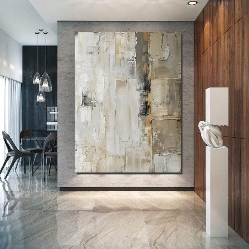Oversized Wall Art Painting for Sale, Modern Acrylic Canvas Painting, Heavy Texture Paintings, Palette Knife Paniting, Acrylic Painting on Canvas-ArtWorkCrafts.com