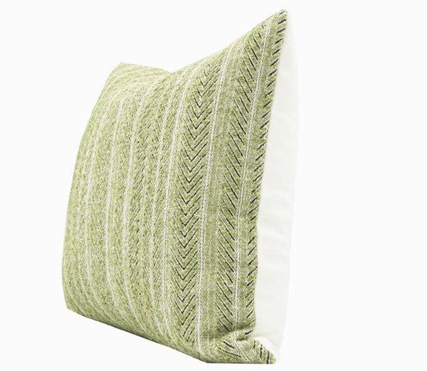 Morocco Green White Modern Sofa Pillows, Large Square Modern Throw Pillows for Couch, Large Decorative Throw Pillows, Simple Throw Pillow for Interior Design-ArtWorkCrafts.com