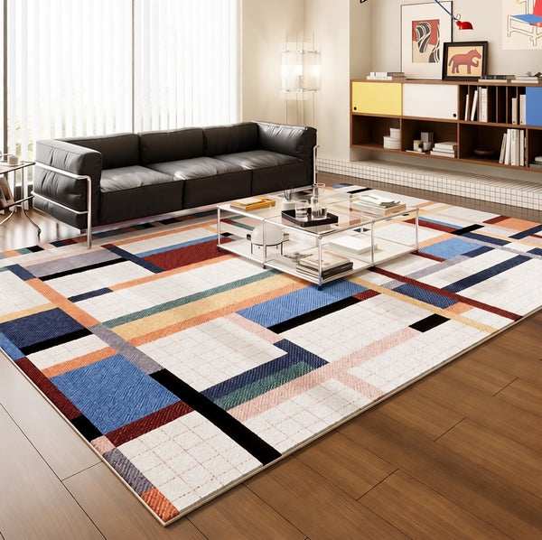 Modern Carpets for Office, Abstract Modern Rugs, Contemporary Modern Rugs Next to Bed, Geometric Modern Rugs under Dining Room Table-ArtWorkCrafts.com