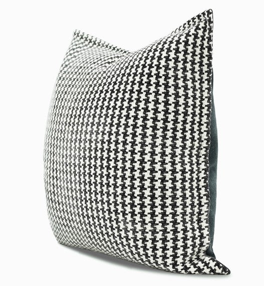 Chequer Modern Sofa Pillows, Large Black and White Decorative Throw Pillows, Contemporary Square Modern Throw Pillows for Couch, Abstract Throw Pillow for Interior Design-ArtWorkCrafts.com