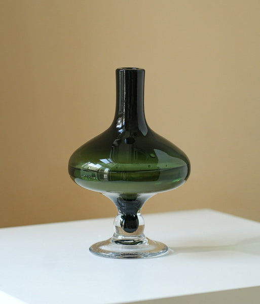 Decorative Glass Vase, Mid Century Glass Vases, Handmade Modern Vases for Bedroom, Centerpiece Contemporary Vases on Table, Modern Glass Vase for Flowers-ArtWorkCrafts.com