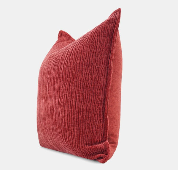 Modern Sofa Pillow Covers, Large Decorative Throw Pillows for Couch, Red Contemporary Throw Pillow for Living Room-ArtWorkCrafts.com