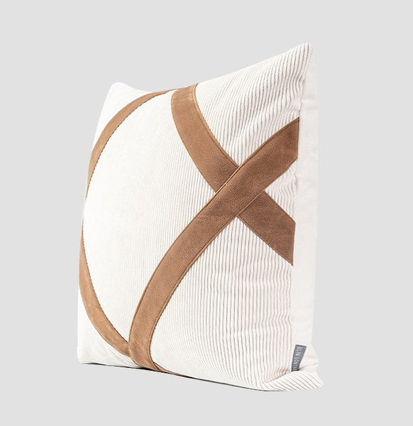 Modern Sofa Throw Pillows, Large Decorative Throw Pillows for Couch, White Abstract Contemporary Throw Pillow for Living Room-ArtWorkCrafts.com
