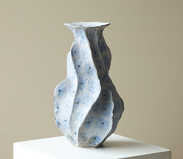 Centerpiece Ceramic Bouquet Vases, Elegant Handmade Modern Flower Vase, Porcelain Vases for Modern Home Decor, Contemporary Vases on Dining Table-ArtWorkCrafts.com