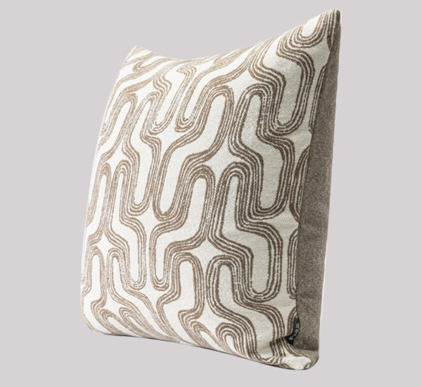 Large Contemporary Throw Pillow for Interior Design, Abstract Decorative Throw Pillows, Geometric Square Modern Throw Pillows for Couch