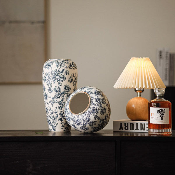 Porcelain Flower Vases, Modern Ceramic Bouquet Vases, Centerpiece on Dining Table, Flower Vase on Table, Handmade Water Holding Flower Vases-ArtWorkCrafts.com