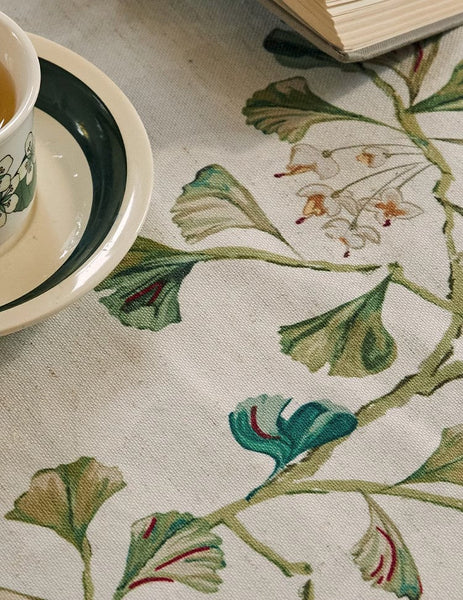 Extra Large Modern Rectangular Tablecloth for Dining Room Table, Ginkgo Leaves Table Covers, Square Tablecloth for Kitchen, Large Tablecloth for Round Table-ArtWorkCrafts.com