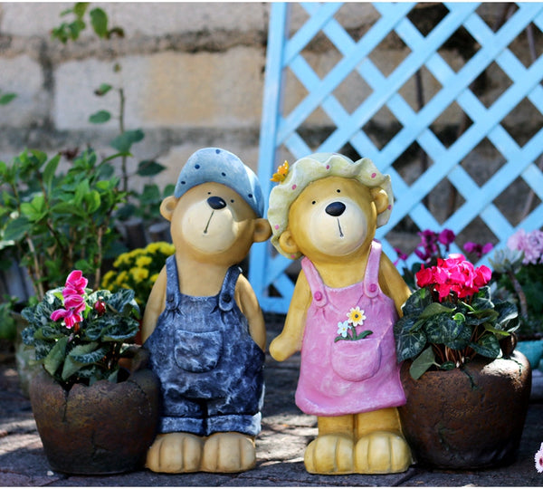 Garden Animal Sculpture Bear Statues, Garden Decor Ideas, Outdoor Garden Decoration, Animal Statues, Garden Ornament, Villa Courtyard Decor-ArtWorkCrafts.com