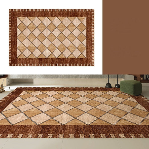 Geometric Contemporary Modern Rugs Next to Bed, Large Abstract Rugs for Living Room, Mid Century Large Modern Area Rugs-ArtWorkCrafts.com