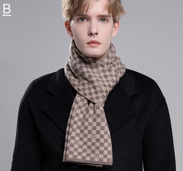 Business Formal Men Scarf Styles, Men's Winter Scarf, Wool Scarf for Gentleman, Thick Wool Scarf, Casual Scarf Men, Men's Wool Scarf Winter, Fashion Scarf-ArtWorkCrafts.com
