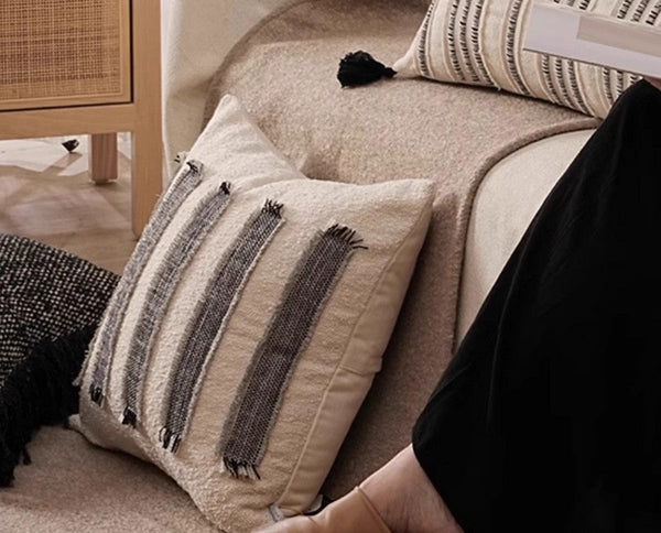 Large Throw Pillow for Interior Design, Large Square Modern Throw Pillows for Couch, Contemporary Modern Sofa Pillows for Bedroom, Simple Decorative Throw Pillows-ArtWorkCrafts.com