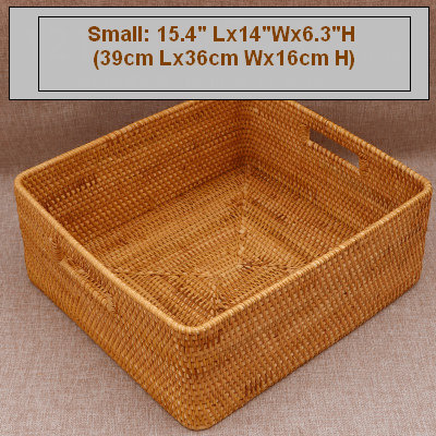 Extra Large Storage Baskets for Living Room, Storage Baskets for Clothes, Rectangular Storage Basket for Shelves, Woven Rattan Storage Basket for Kitchen-ArtWorkCrafts.com