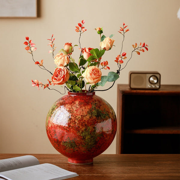 Large Pottery Flower Vases, Handmade Water Holding Flower Vases, Modern Bouquet Flower Vases, Centerpiece on Dining Table, Flower Vase on Table-ArtWorkCrafts.com