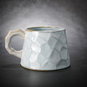 White Ceramic Coffee Mug, Large Capacity Coffee Cups, Large Tea Cup, Large Handmade Pottery Coffee Cup, Black Coffee Cup-ArtWorkCrafts.com