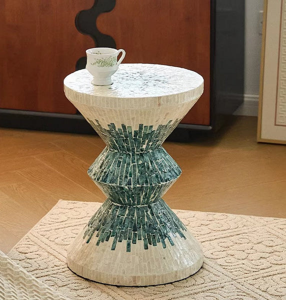 Bedside Small Side Table, Modern Side Table, Shell Small Sofa Side Table, Contemporary Bedside Table, Small End Table, Portable Casual Side Table, Creative Coffee Table, Contemporary Side Table-ArtWorkCrafts.com