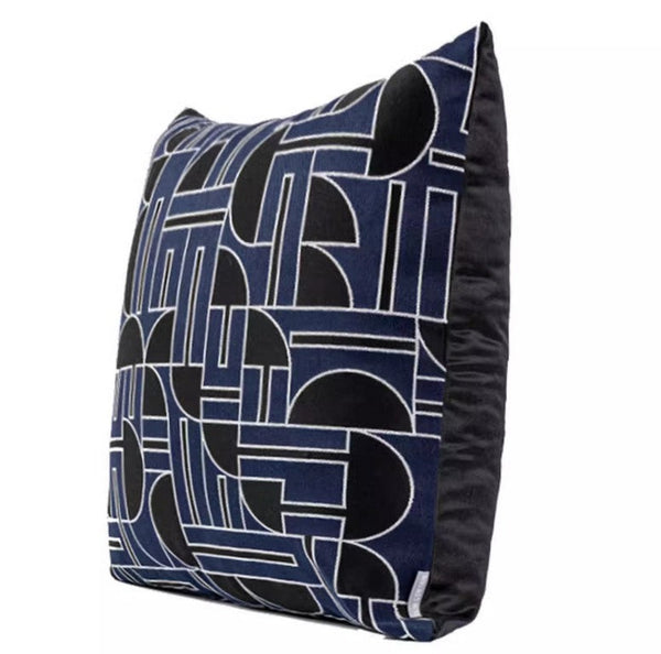 Abstract Decorative Throw Pillows, Geomeric Contemporary Pillows, Blue Square Modern Throw Pillows for Couch, Large Simple Throw Pillow for Interior Design