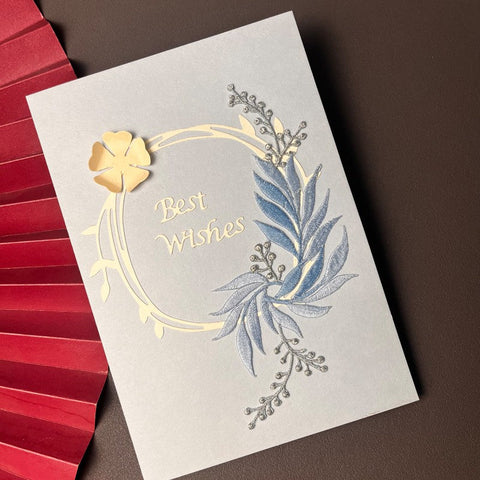 Best Wishes Embroidery Greeting Cards, Beautiful Greeting Cards to Friends, Creative Birthday Greeting Card, Original Handmade Embroidery Greeting Cards-ArtWorkCrafts.com