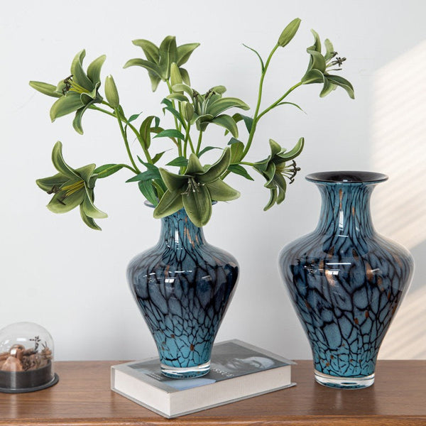 Handmade Liuli Vases, Centerpiece Vases on Table, Colored Glaze Vase for Modern Home Decor, Glass Bud Vases, Bouquet Flower Vase-ArtWorkCrafts.com