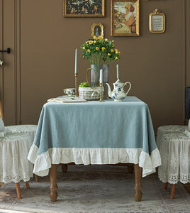 Long Rectangle Tablecloth for Dining Room Table, Blue Modern Table Cloth, Extra Large Tablecloth for Home Decoration, Square Tablecloth for Round Table-ArtWorkCrafts.com