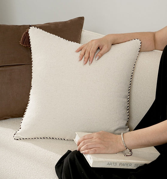 Modern Sofa Pillows, Modern Square Pillows, Simple White Decorative Pillows for Couch,Contemporary Throw Pillows for Living Room-ArtWorkCrafts.com