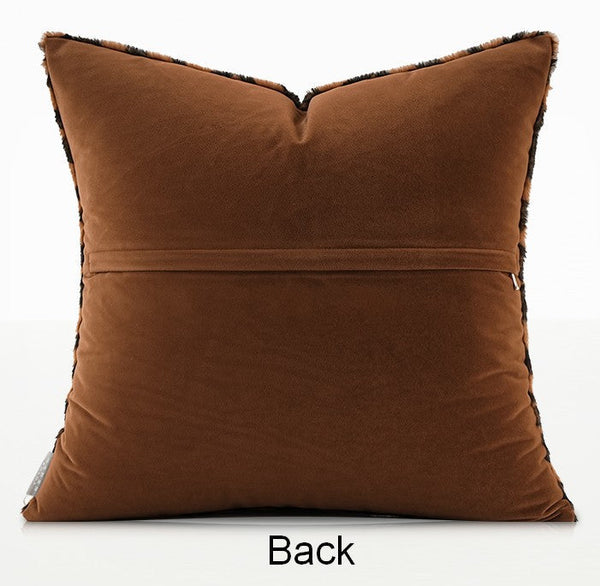 Decorative Pillow Covers, Brown Modern Pillows for Couch, Abstract Decorative Throw Pillows for Living Room, Large Modern Sofa Pillow Cases-ArtWorkCrafts.com