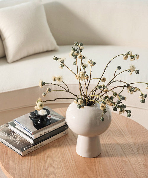 Contemporary Vases on Dining Table, Centerpiece Ceramic Bouquet Vases, Porcelain Vases for Modern Home Decor, Handmade Modern Flower Vase-ArtWorkCrafts.com