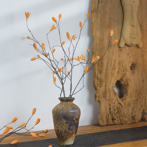 Magnolia Long Twigs, Natural Decorations, Dried Magnolia Branch, Flower Arrangement, Handmade Artificial Flower, Natural Dried Branches-ArtWorkCrafts.com