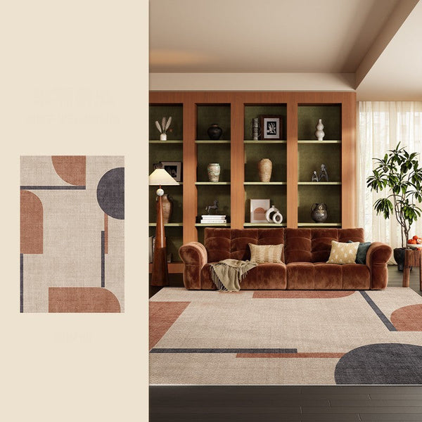 Dining Room Geometric Modern Rugs, Bedroom Modern Rugs, Mid Century Modern Rugs for Living Room, Contemporary Modern Rugs under Coffee Table-ArtWorkCrafts.com